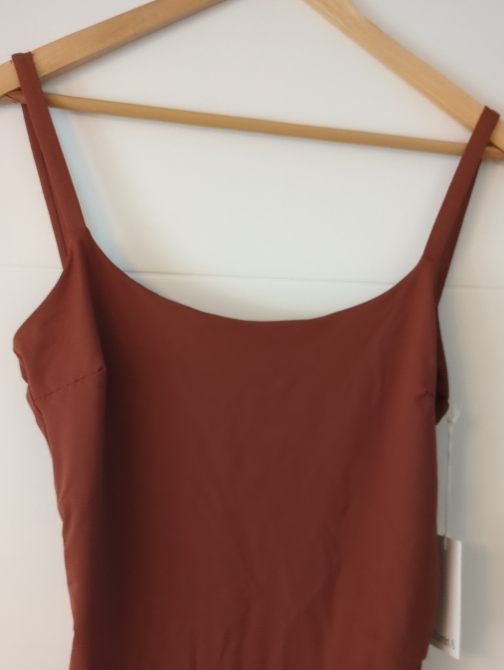 Vitamin A Classic Brown Square Neckline One-Piece Swimsuit - Women Swim Sz L - Picture 3 of 6